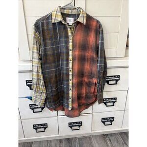 BDG Rick Spliced Boyfriend Flannel Shirt Urban Outfitters Size XS Oversized
